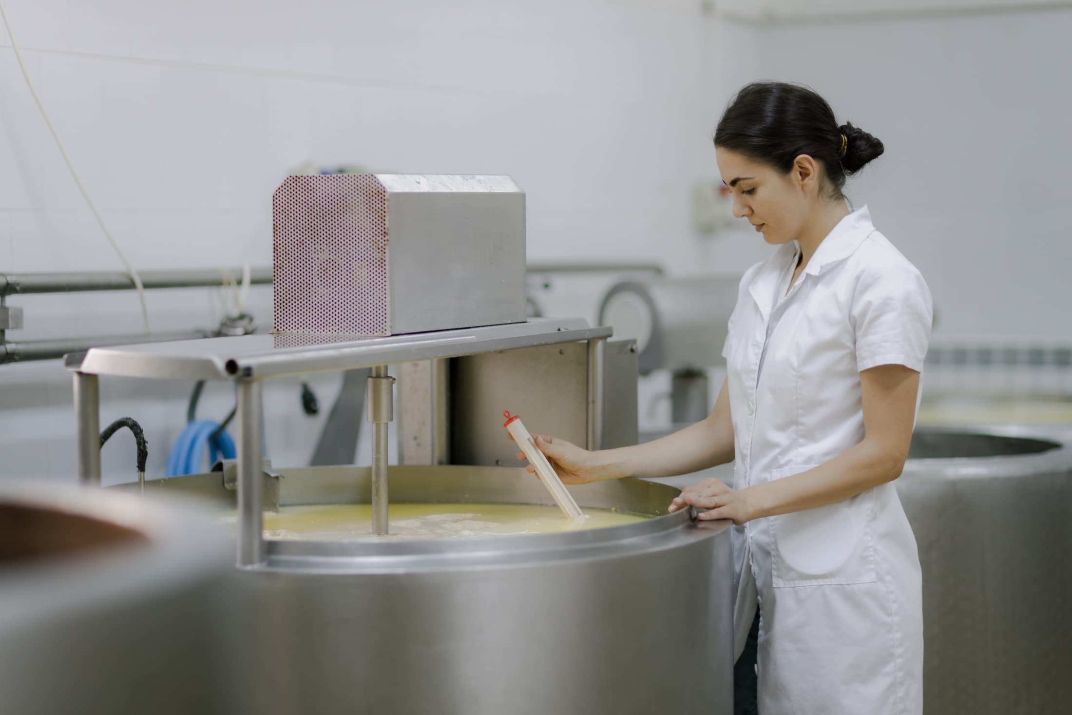 A local entrepreneur in a food production facility